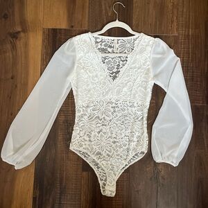 White Lace Bodysuit